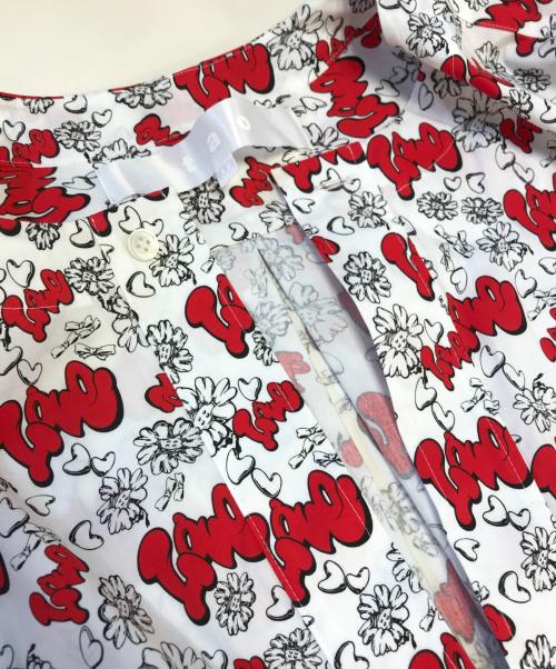 TAO COMME des GARCONS（タオ コムデギャルソン）TAO COMME des GARCONS (タオ コムデギャルソン) フラワープリントシャツワンピース レッド サイズ:Mの古着・服飾アイテム