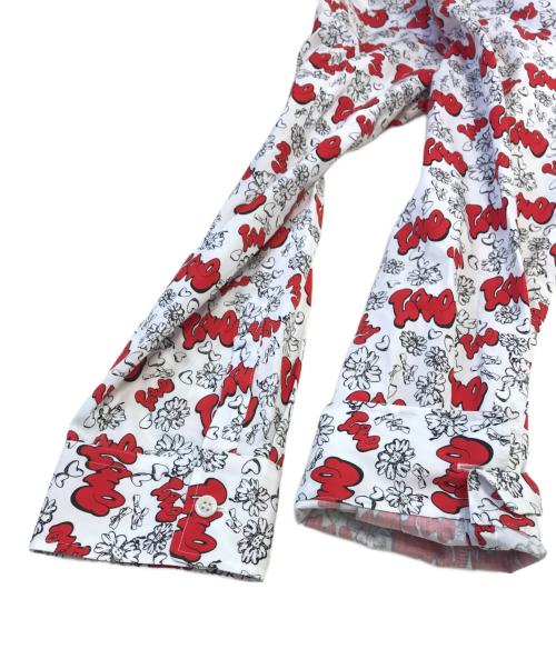 TAO COMME des GARCONS（タオ コムデギャルソン）TAO COMME des GARCONS (タオ コムデギャルソン) フラワープリントシャツワンピース レッド サイズ:Mの古着・服飾アイテム