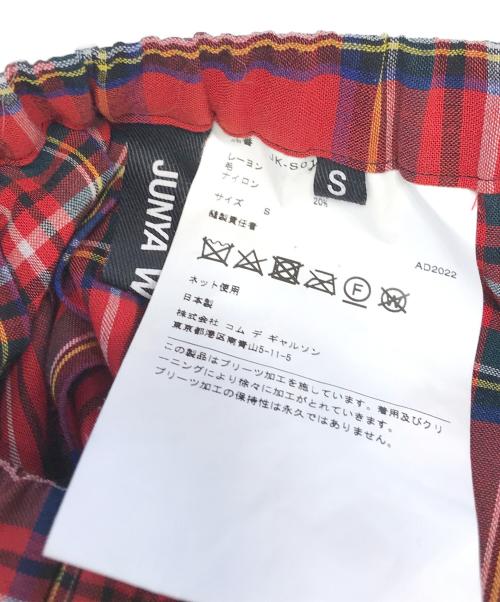 JUNYA WATANABE COMME des GARCONS（(ジュンヤワタナベ コムデギャルソン）JUNYA WATANABE COMME des GARCONS ((ジュンヤワタナベ コムデギャルソン) タータンチェックプリーツスカート レッド サイズ:Sの古着・服飾アイテム