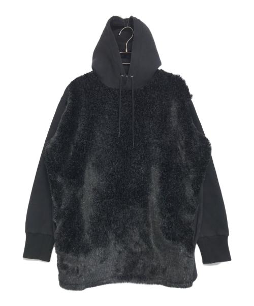 JUNYA WATANABE COMME des GARCONS（(ジュンヤワタナベ コムデギャルソン）JUNYA WATANABE COMME des GARCONS (ジュンヤワタナベ コムデギャルソン) ボア切替プルオーバーパーカー ブラック サイズ:Sの古着・服飾アイテム