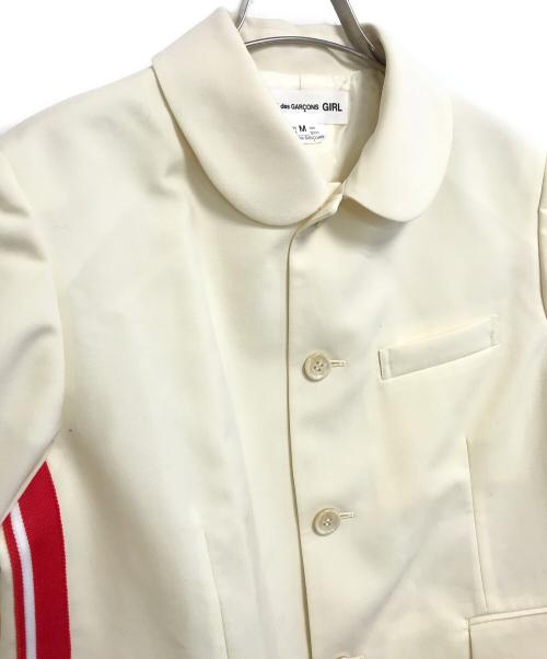 COMME des GARCONS GIRL（コムデギャルソンガール）COMME des GARCONS GIRL (コムデギャルソンガール) サイドライン丸襟ジャケット アイボリー サイズ:Mの古着・服飾アイテム