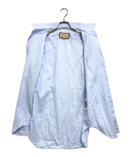 GUCCI（グッチ）GUCCI (グッチ) GG刺繍オックスフォードシャツ ブルー サイズ:42の古着・服飾アイテム