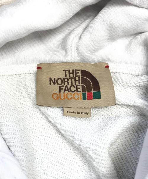 GUCCI（グッチ）GUCCI (グッチ) THE NORTH FACE (ザ ノース フェイス) ロゴプリント総柄プルオーバーパーカー ホワイト サイズ:XSの古着・服飾アイテム