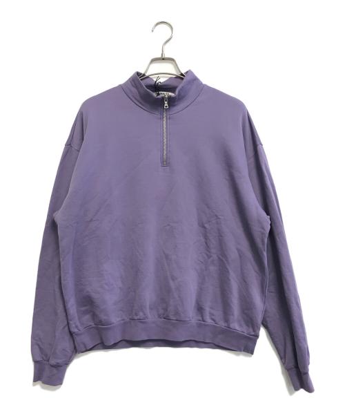 AURALEE（オーラリー）AURALEE (オーラリー) ELASTIC HIGH GAUGE SWEAT HALF ZIP P/O パープル サイズ:3の古着・服飾アイテム