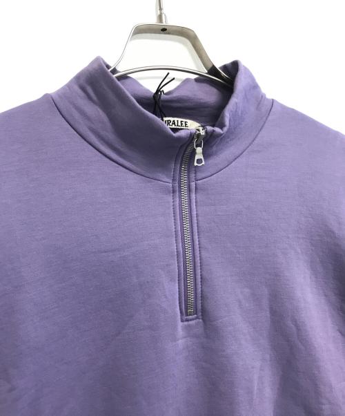 AURALEE（オーラリー）AURALEE (オーラリー) ELASTIC HIGH GAUGE SWEAT HALF ZIP P/O パープル サイズ:3の古着・服飾アイテム