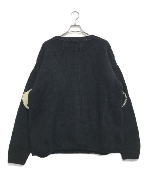Mcmachan Woolen（マクマーンウーレン）Mcmachan Woolen (マクマーンウーレン) 陰陽柄ウールニット ブラック サイズ:表記なしの古着・服飾アイテム
