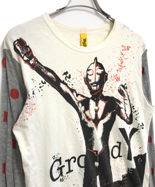 GROUND Y（グラウンドワイ）GROUND Y (グラウンドワイ) コラボL/Sプリントカットソー ホワイト サイズ:3の古着・服飾アイテム