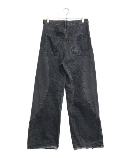 jieda（ジエダ）Jieda (ジエダ) デザイン切替ブラックデニム ブラック サイズ:1の古着・服飾アイテム