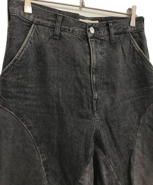 jieda（ジエダ）Jieda (ジエダ) デザイン切替ブラックデニム ブラック サイズ:1の古着・服飾アイテム