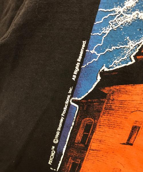 ムービーTシャツ（ムービーTシャツ）ムービーTシャツ (ムービーTシャツ) 90s PSYHCO BATES MOTEL(サイコ ベイツ・モーテル) ムービーｔシャツ ブラック サイズ:Lの古着・服飾アイテム