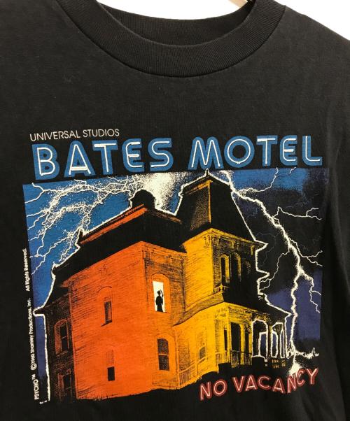 ムービーTシャツ（ムービーTシャツ）ムービーTシャツ (ムービーTシャツ) 90s PSYHCO BATES MOTEL(サイコ ベイツ・モーテル) ムービーｔシャツ ブラック サイズ:Lの古着・服飾アイテム