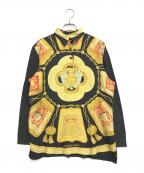 HERMESエルメス）の古着「ニット切替シルクカシミヤ混ブラウス」｜ブラック