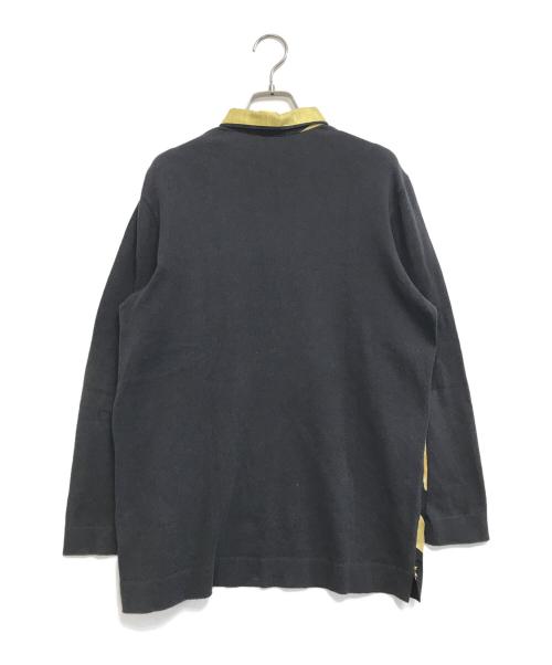 HERMES（エルメス）HERMES (エルメス) ニット切替シルクカシミヤ混ブラウス ブラック サイズ:Mの古着・服飾アイテム