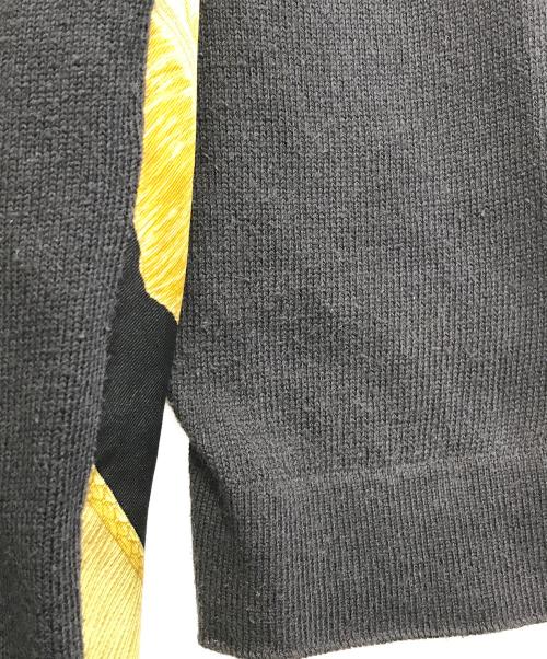 HERMES（エルメス）HERMES (エルメス) ニット切替シルクカシミヤ混ブラウス ブラック サイズ:Mの古着・服飾アイテム