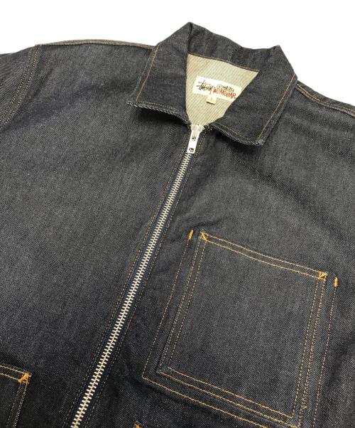 stussy（ステューシー）stussy (ステューシー) DENIM ZIP WORK JACKET インディゴ サイズ:Lの古着・服飾アイテム