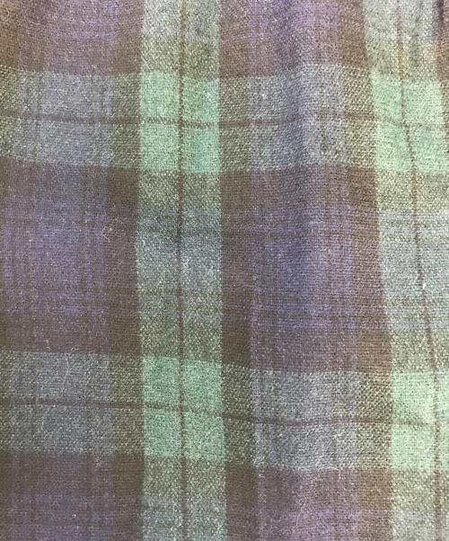 BERNARD ZINS（ベルナール ザンス）BERNARD ZINS (ベルナール ザンス) ブラックウォッチ 2プリーツ ワイドスラックス グリーン サイズ:40の古着・服飾アイテム