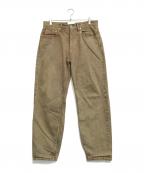 WHIMSYウィムジー）の古着「ワイドデニムパンツ」｜カーキ