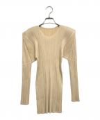 PLEATS PLEASEプリーツプリーズ）の古着「プリーツカットソー」｜イエロー