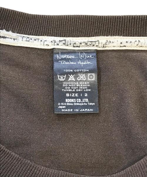 NUMBER (N)INE（ナンバーナイン）NUMBER (N)INE (ナンバーナイン) プリントTシャツ ブラウン サイズ:2の古着・服飾アイテム