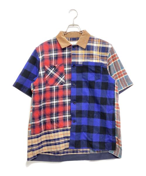 sacai（サカイ）sacai (サカイ) 半袖切替チェックシャツ マルチカラー サイズ:1の古着・服飾アイテム