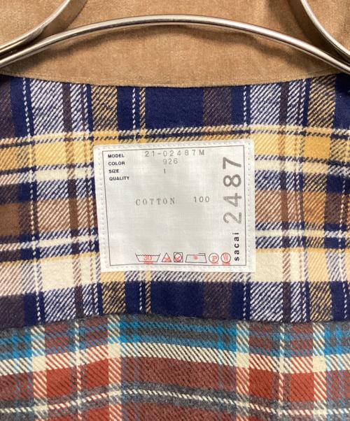 sacai（サカイ）sacai (サカイ) 半袖切替チェックシャツ マルチカラー サイズ:1の古着・服飾アイテム