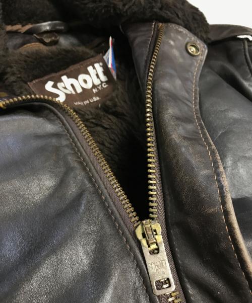 Schott（ショット）Schott (ショット) Ｇ-1レザージャケット ブラウン サイズ:42の古着・服飾アイテム