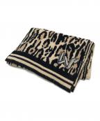 LOUIS VUITTONルイ ヴィトン）の古着「ラインストーン マフラー」｜ベージュ×ブラック