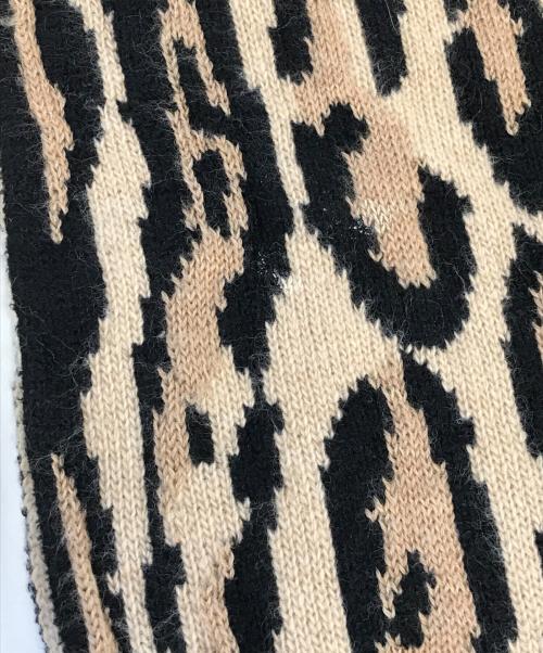 LOUIS VUITTON（ルイ ヴィトン）LOUIS VUITTON (ルイ ヴィトン) ラインストーン マフラー ベージュ×ブラックの古着・服飾アイテム