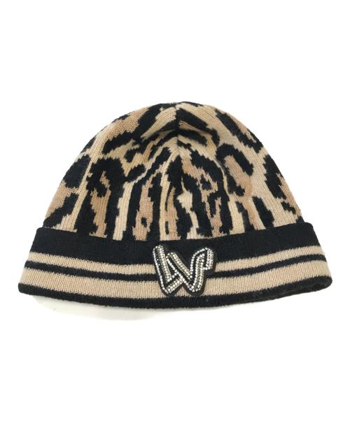 LOUIS VUITTON（ルイ ヴィトン）LOUIS VUITTON (ルイ ヴィトン) ラインストーン ニット帽 ブラック×ベージュ サイズ:表記なしの古着・服飾アイテム