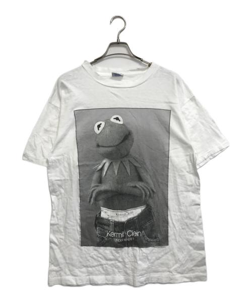 キャラクターTシャツ（キャラクターTシャツ）キャラクターTシャツ (キャラクターTシャツ) 90s Kermit(カーミット) キャラクターTシャツ ホワイト サイズ:Lの古着・服飾アイテム