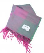 THE INOUE BROTHERSイノウエブラザーズ）の古着「アルパカ ブロックチェックマフラー」｜ピンク