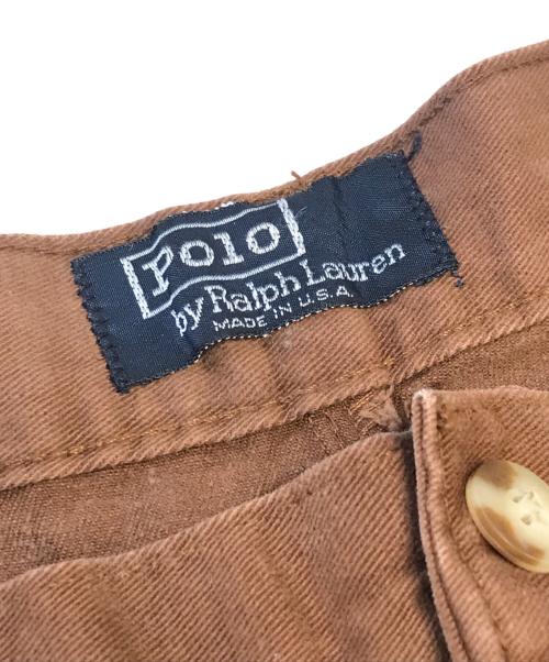 POLO RALPH LAUREN（ポロ・ラルフローレン）POLO RALPH LAUREN (ポロ・ラルフローレン) コットン2タックパンツ ブラウン サイズ:34/32の古着・服飾アイテム