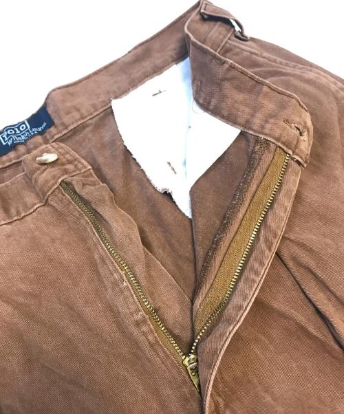POLO RALPH LAUREN（ポロ・ラルフローレン）POLO RALPH LAUREN (ポロ・ラルフローレン) コットン2タックパンツ ブラウン サイズ:34/32の古着・服飾アイテム