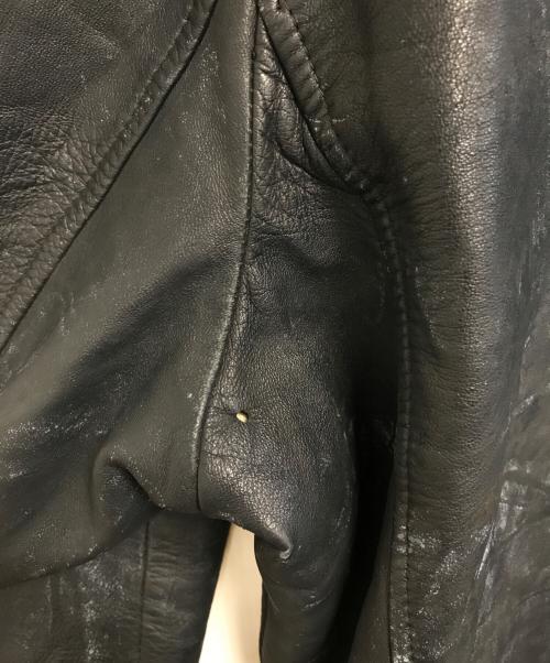 VINTAGE MILITARY（ヴィンテージ ミリタリー）VINTAGE MILITARY (ヴィンテージ ミリタリー) FRENCH MILITARY(フランス軍) レザーパイロットジャケット ブラック サイズ:表記なしの古着・服飾アイテム