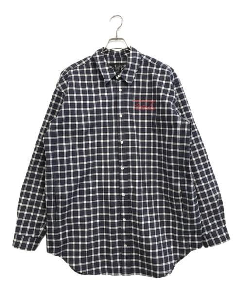MARTINE ROSE（マーティン・ローズ）MARTINE ROSE (マーティン・ローズ) チェックシャツ ネイビー サイズ:Mの古着・服飾アイテム