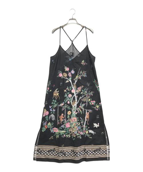 KEITA MARUYAMA（ケイタマルヤマ）KEITA MARUYAMA (ケイタマルヤマ) Paradise print キャミソールワンピース ブラック 未使用品の古着・服飾アイテム