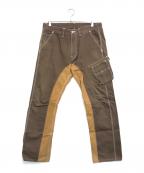 KOJIMA GENESコジマジーンズ）の古着「バイカラーワークパンツ」｜ブラウン