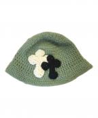Y.A.R.N.ヤーン）の古着「3D Cross Handmade Knit hat」｜グリーン