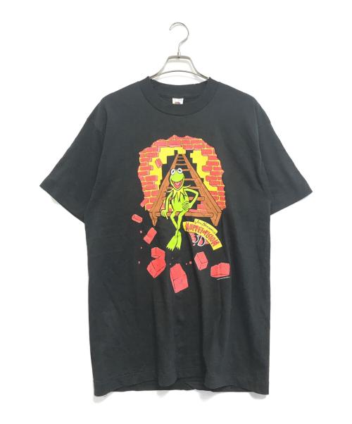 キャラクターTシャツ（キャラクターTシャツ）キャラクターTシャツ (キャラクターTシャツ) 90s Kermit(カーミット) キャラクターTシャツ ブラック サイズ:Lの古着・服飾アイテム