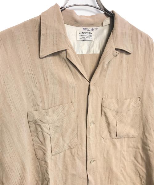 ARROW（アロー）ARROW (アロー) レーヨン混シャツ ベージュ サイズ:LARGEの古着・服飾アイテム