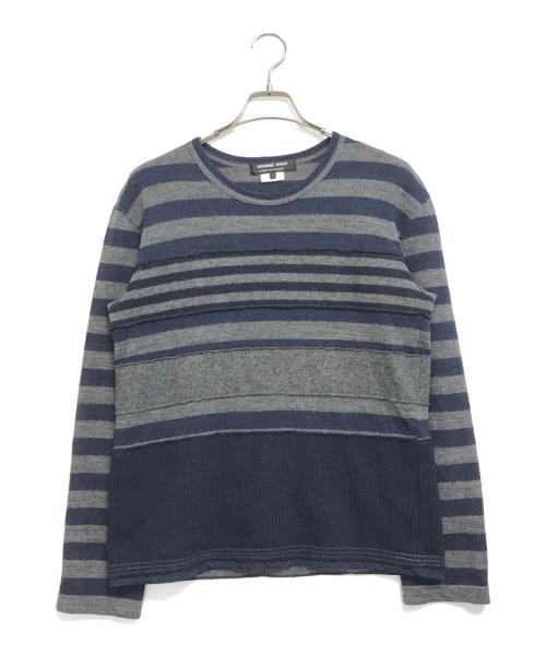 COMME des GARCONS HOMME DEUX（コムデギャルソン オム ドゥ）COMME des GARCONS HOMME DEUX (コムデギャルソン オム ドゥ) 切替ボーダーニット グレー サイズ:Sの古着・服飾アイテム