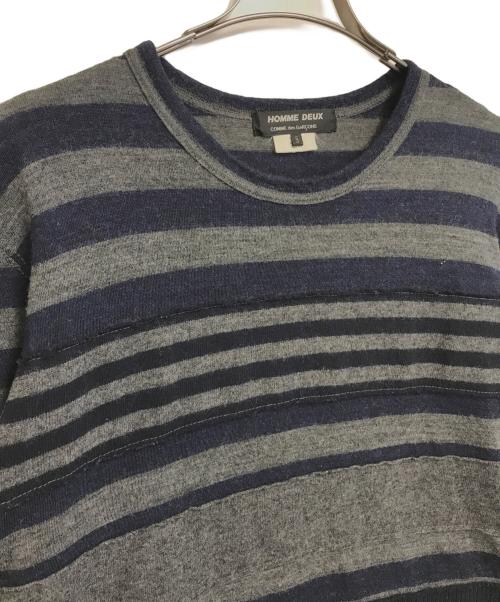 COMME des GARCONS HOMME DEUX（コムデギャルソン オム ドゥ）COMME des GARCONS HOMME DEUX (コムデギャルソン オム ドゥ) 切替ボーダーニット グレー サイズ:Sの古着・服飾アイテム