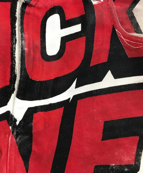 SKY HIGH FARM WORKWEAR（スカイハイファームワークウェア）SKY HIGH FARM WORKWEAR (スカイハイファームワークウェア) 英字プリントデニムパンツ ホワイト サイズ:Sの古着・服飾アイテム