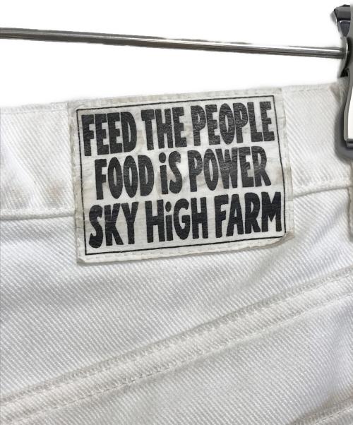 SKY HIGH FARM WORKWEAR（スカイハイファームワークウェア）SKY HIGH FARM WORKWEAR (スカイハイファームワークウェア) 英字プリントデニムパンツ ホワイト サイズ:Sの古着・服飾アイテム
