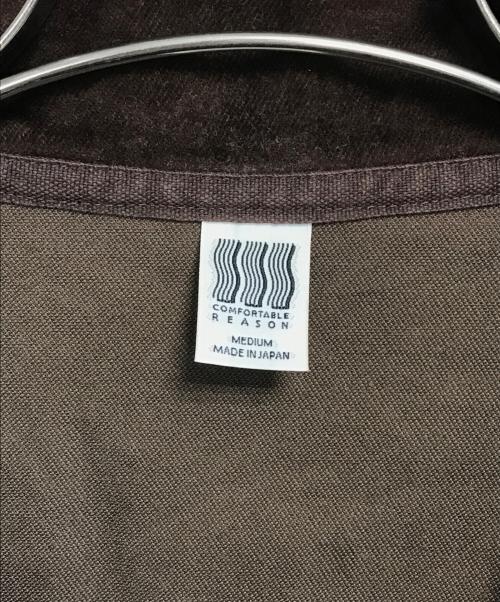 COMFORTABLE REASON（コンフォータブルリーズン）COMFORTABLE REASON (コンフォータブルリーズン) ハーフジップベロアプルオーバー ブラウン サイズ:Mの古着・服飾アイテム