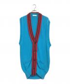 TENDER PERSONテンダ―パーソン）の古着「RIB DOCKING KNIT VEST」｜ブルー