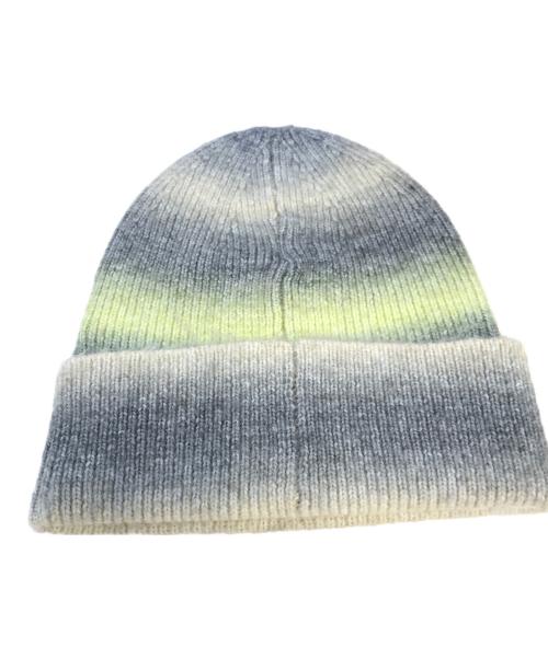 stussy（ステューシー）stussy (ステューシー) Spray Stripe Cuff Beanie イエロー×グレー サイズ:表記なしの古着・服飾アイテム