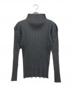 PLEATS PLEASEプリーツプリーズ）の古着「プリーツハイネックカットソー」｜ブラック
