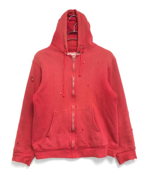 mayo SPRUCE（メイヨー スプルース）MAYO SPRUCE (メイヨー スプルース) 裏サーマルジップパーカー レッド サイズ:Mの古着・服飾アイテム