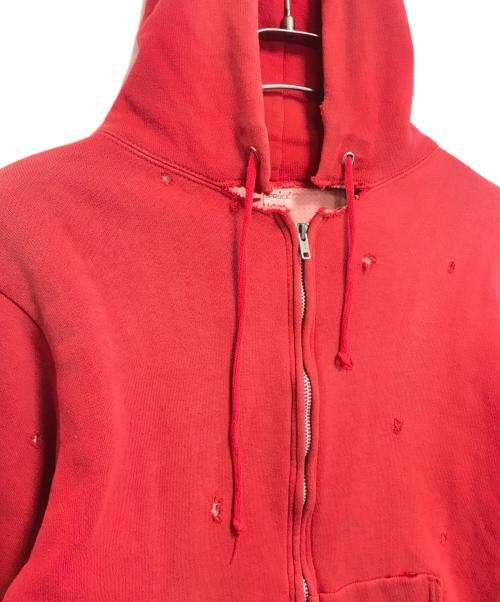 mayo SPRUCE（メイヨー スプルース）MAYO SPRUCE (メイヨー スプルース) 裏サーマルジップパーカー レッド サイズ:Mの古着・服飾アイテム